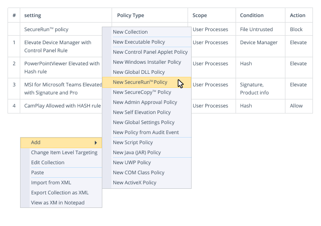 screenshot of Netwrix Endpoint Policy Manager
